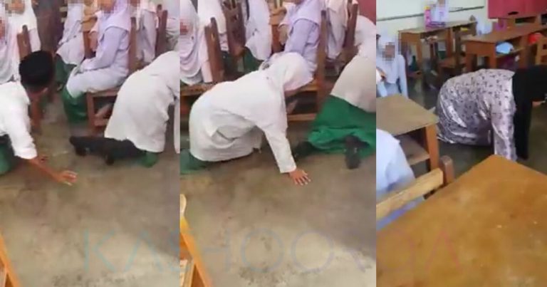 Perbuatan Murid Ikut Ustazah Merangkak Dipuji Akhlaknya. Buat Sama Sebab Hormat & Sayangkan Guru!