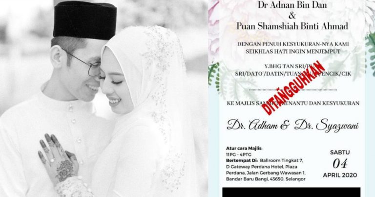 “Ada Rancang Buat Pack Food Untuk Tetamu, Tapi Akhirnya Sepakat Tangguh Majlis” – Pasangan Doktor Ini Reda Tanggung Rugi, Janji Tak Jadi Penyebar Wabak