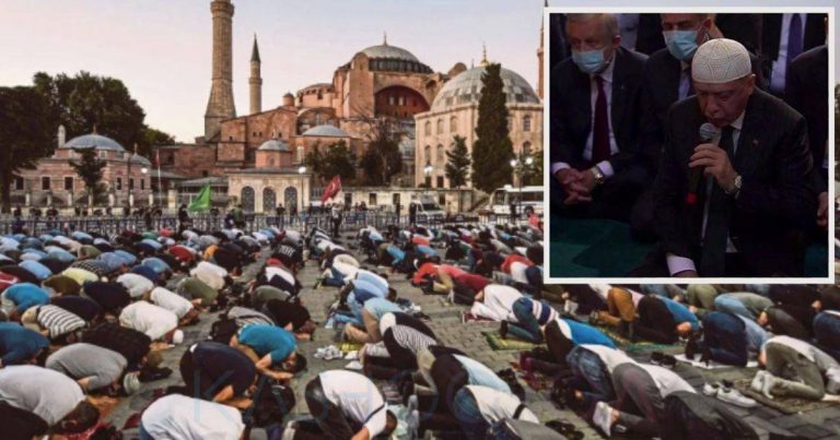 Erdogan Alun Bacaan Al-Fatihah Di Masjid Hagia Sophia,  Lakukan Solat Jumaat Pertama Lepas 86 Tahun Jadi Muzum