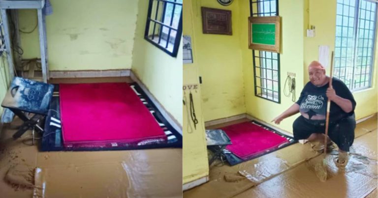 Bukti Kebesaran Allah, Ruang Solat Imam Kekal Bersih Walaupun Surau Tenggelam Banjir